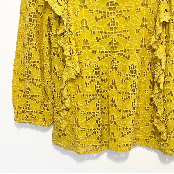 Anthropologie Yellow Clementine Blouse Womens US Size 2 - Picture 8 of 16
